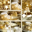 Collage of Christmas table decorations