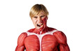 muscle man screaming
