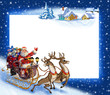 Illustration: Christmas background with Santa Claus in a sleigh with reindeer Christmas background with Santa Claus in a sleigh with reindeer