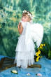 cute girl with angel wings is back