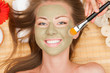Woman with clay facial mask Woman with clay facial mask