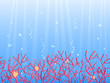 Seamless pattern of red coral in blue ocean Seamless pattern of red coral in blue ocean
