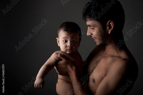 Photo: Indian happay father and son Indian happay father and son