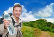young man dressed in a tourist