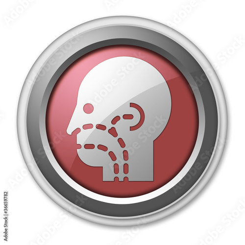 Illustration: Red 3D Style Button "Ear, Nose & Throat" Red 3D Style Button "Ear, Nose & Throat"