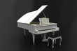 White piano on dark background