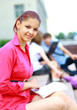 Portrait of a beautiful young female student