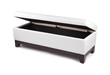 white leather ottoman with storage