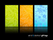 Set of nature gift cards with reflection.