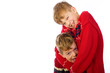 Young boys wrestling