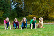 Group of kids getting ready to race Group of kids getting ready to race