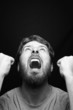 Photo: Scream of angry rebel man Scream of angry rebel man