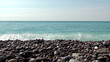 The pebbly beach in Nice