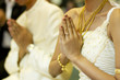 Thai engagement ceremony with bride and groom.