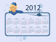 Full editable 2012 vector calendar with blonde stewardess