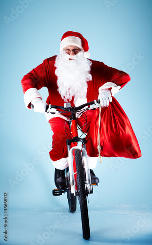 Photo: Santa on bicycle Santa on bicycle