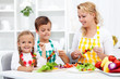 Preparing a fresh vegetables meal Preparing a fresh vegetables meal
