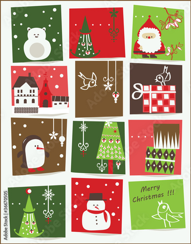 Vector: Cute Christmas cards Cute Christmas cards
