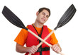 A guy with crossed oars