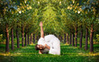Yoga advance pose in forest