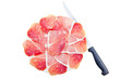 Plato con lonchas de jamón