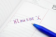 Klausur im Kalender notiert