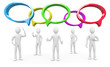 Personnages 3d et bulles colorées Personnages 3d et bulles colorées