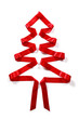 Roter Weihnachtsbaum mit Schleife