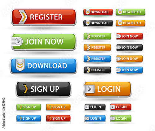 Vector: Glossy buttons pack Glossy buttons pack
