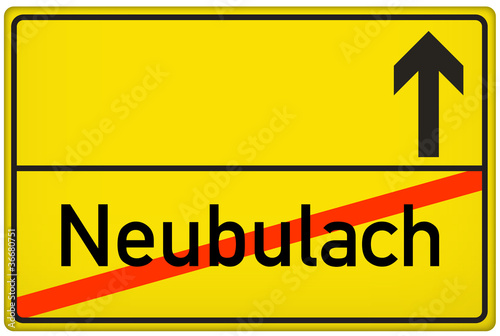 Illustration: Ortsausgangsschild Neubulach Ortsausgangsschild Neubulach