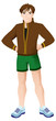 Sport Mascot Male Standing Brown Jacket Sport Mascot Male Standing Brown Jacket