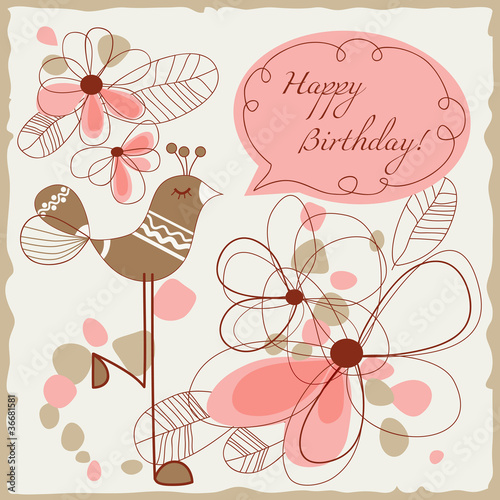 Vector: Happy birthday card for children Happy birthday card for children