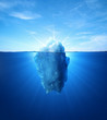 Iceberg under water and above water
