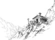 Mountain hut sketch