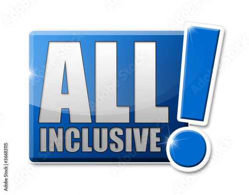 Illustration: All inclusive! Button, Icon All inclusive! Button, Icon