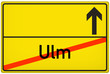 Ortsausgangsschild Stadt Ulm Ortsausgangsschild Stadt Ulm