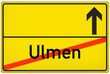 Ortsausgangsschild Stadt Ulmen