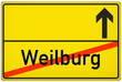 Ortsausgangsschild Stadt Weilburg