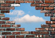 Brick wall and sky
