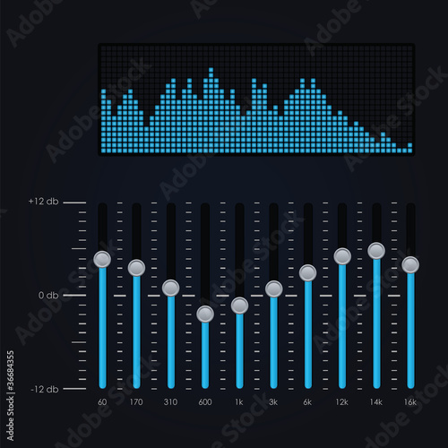 Vector: Vector illustration of digital equalizer Vector illustration of digital equalizer