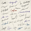Signature writing vector signs