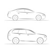 Vector: Cartoon silhouette of a design car Cartoon silhouette of a design car