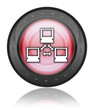 Red Industrial Style Icon "Network"