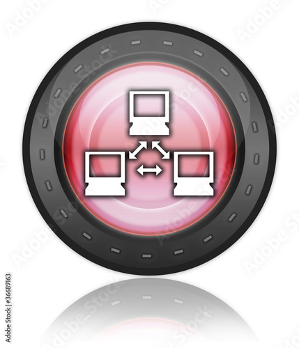 Illustration: Red Industrial Style Icon "Network" Red Industrial Style Icon "Network"