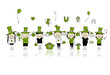 St. Patrick's Day, friends with beer mugs for your design
