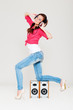 dancing girl with headphones dancing girl with headphones