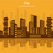 Cityscape with Reflection. Vector Illustration