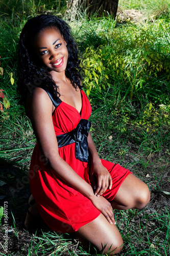 African Woman Kneeling