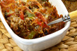Hackfleischauflauf mit Paprika und Käse / Ground beef casserole
