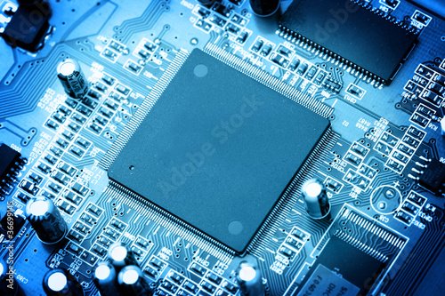 Photo: electronic circuit close-up. Macro background electronic circuit close-up. Macro background